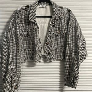 Princess Polly Houndstooth Cropped Jacket